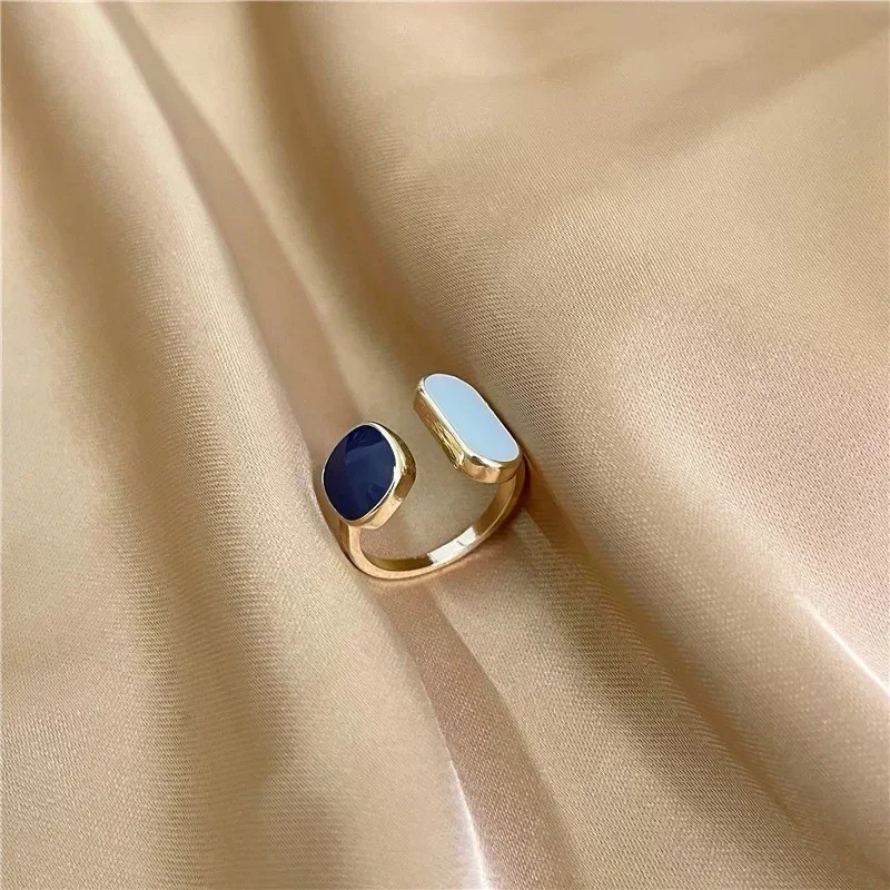 Punk Golden Liquid Rings Set For Women Fashion Irregular Wave Metal Knuckle Ring