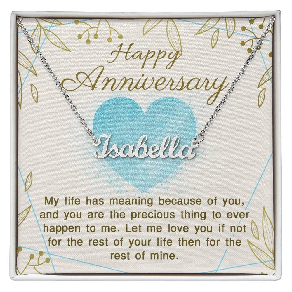 Personalized Name Necklace Anniversary Gift for Wife Custom Script Jewelry