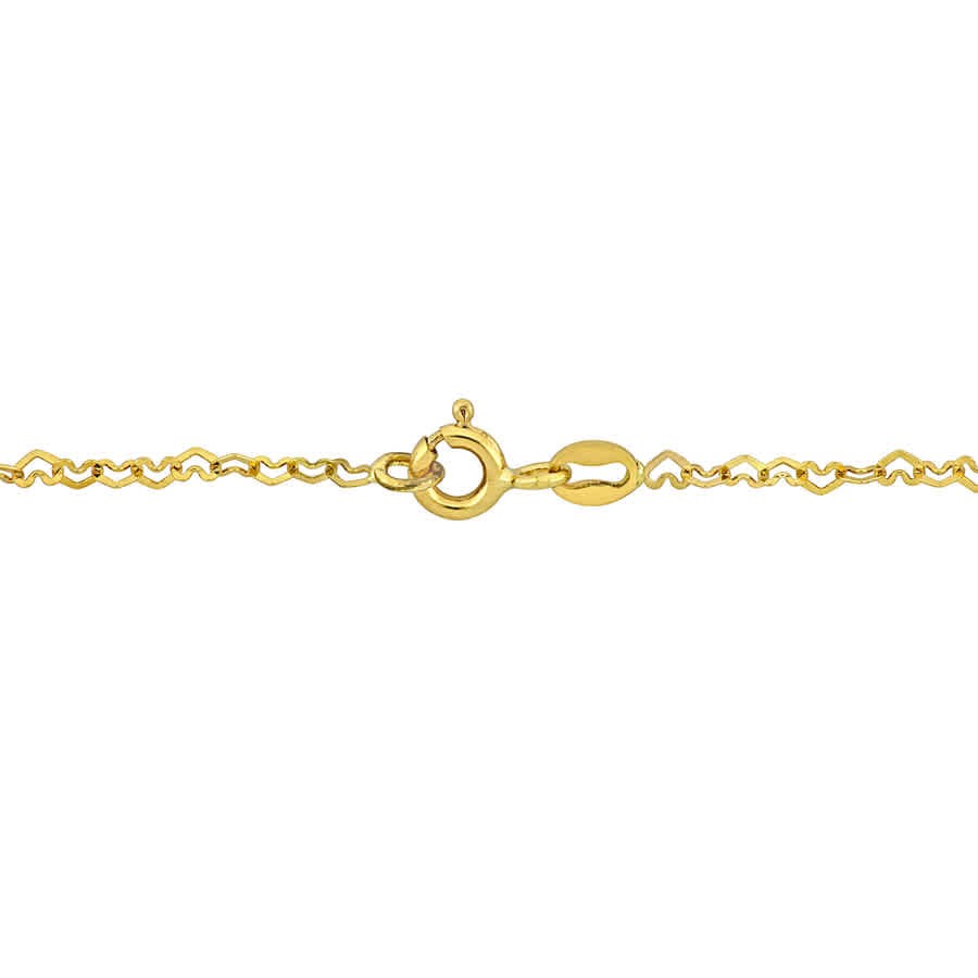 Amour 2mm Heart Link Necklace in 14k Yellow Gold – 18 in