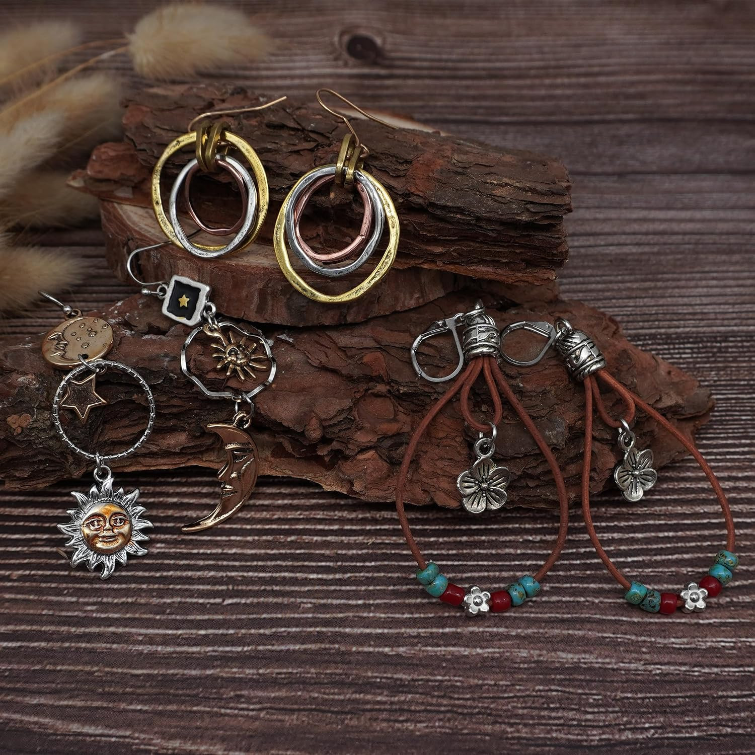 11 Pairs Vintage Drop Dangle Earrings for Women Boho Earring Jewelry Set Retro F