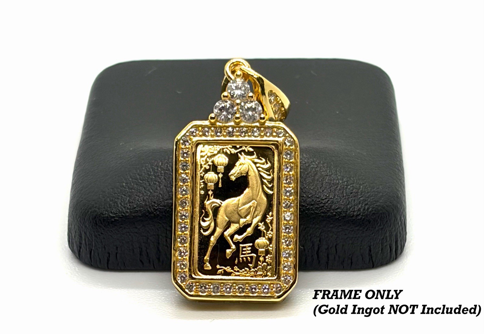⁠[FRAME ONLY] Custom Halo Pendant Setting for 1g Gold Ingot PAMP Britannia S925⁠