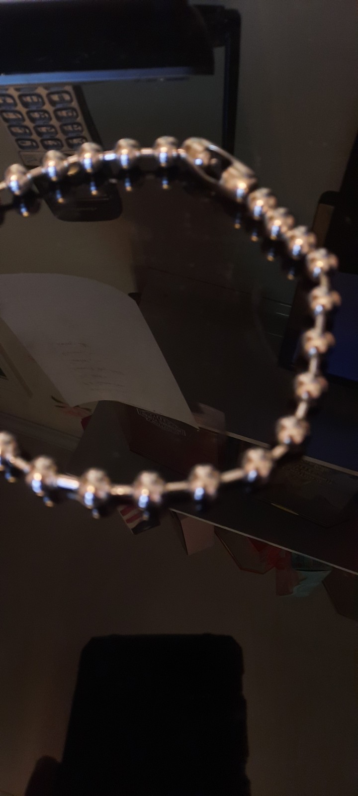Silver Tone Metal Ball/Bead Chain Beaded Necklace with Box Clasp Closure