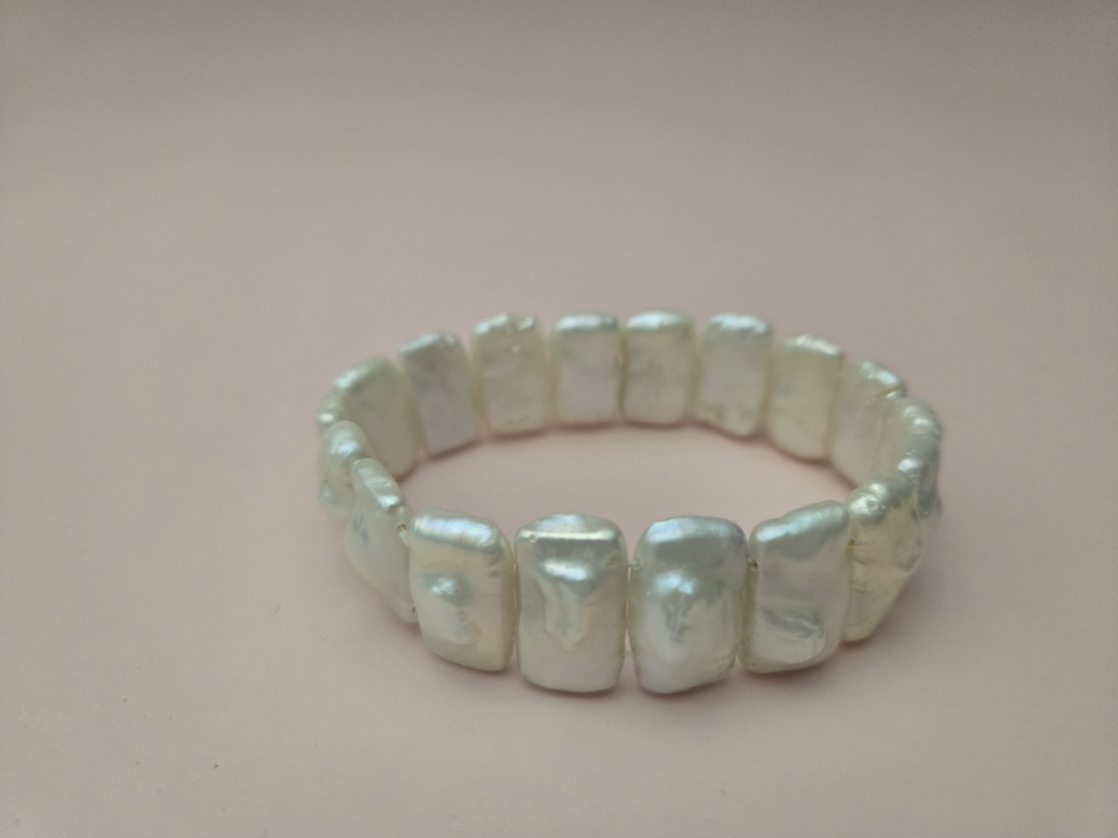 Irregular Baroque Pearl Bracelet 17-19mm OffWhite Ivory Color 7.5″ Vintage