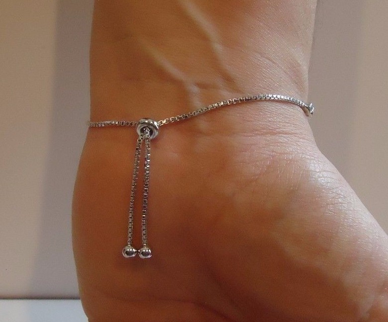 LARIAT BRACELET W/ 2 CT ROUND LAB ACCENTS / 925 STERLING SILVER / 9” ADJUSTABLE