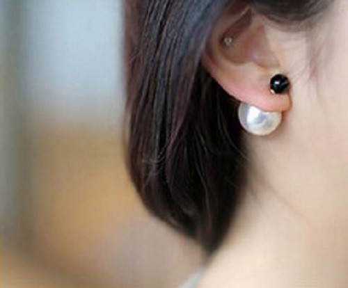 Fashion Double sided Faux Pearl Earrings