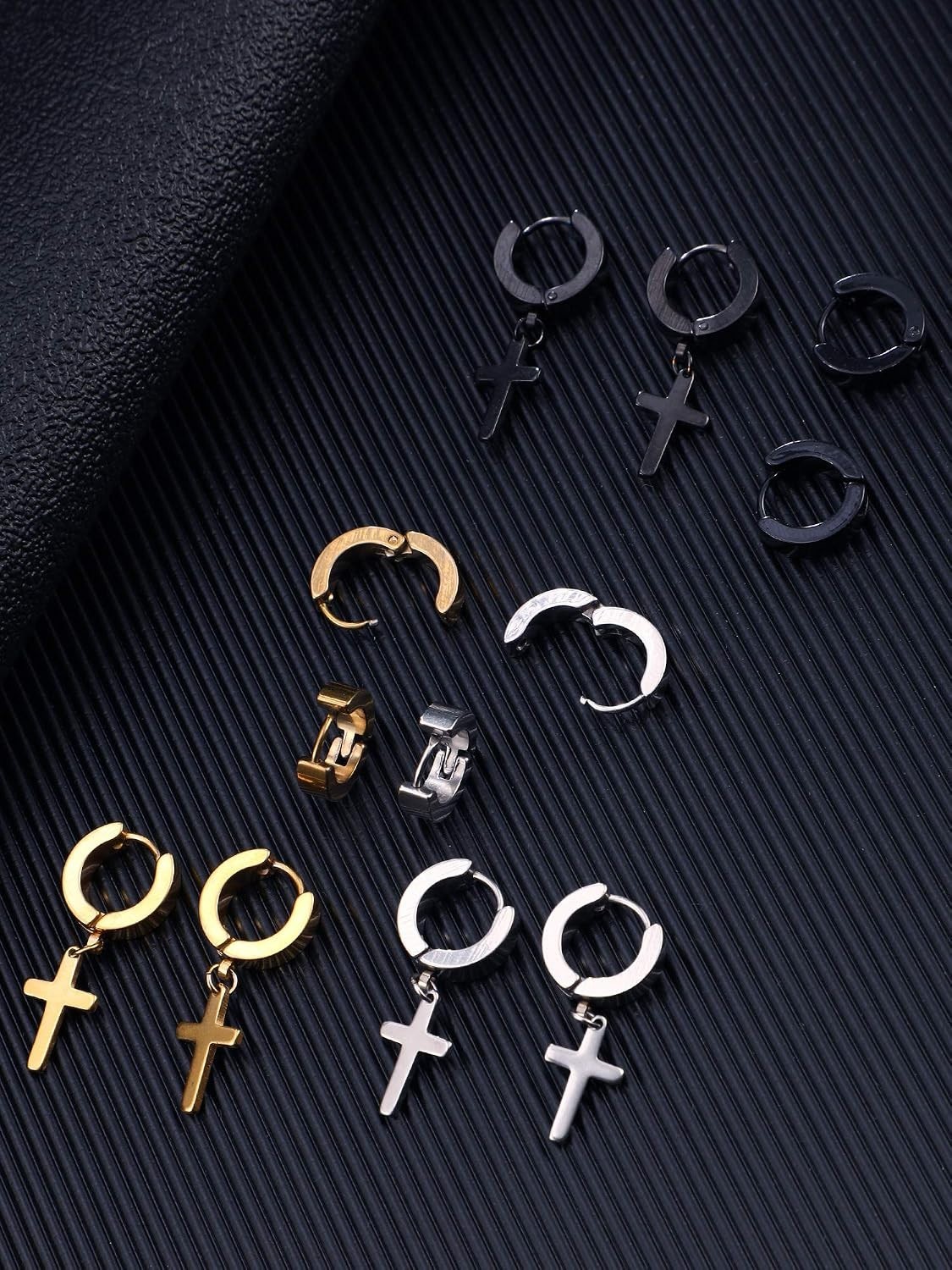 6 Pairs Lightweight Cross Hoop Dangle Earrings – Perfect Gift for All Occasions