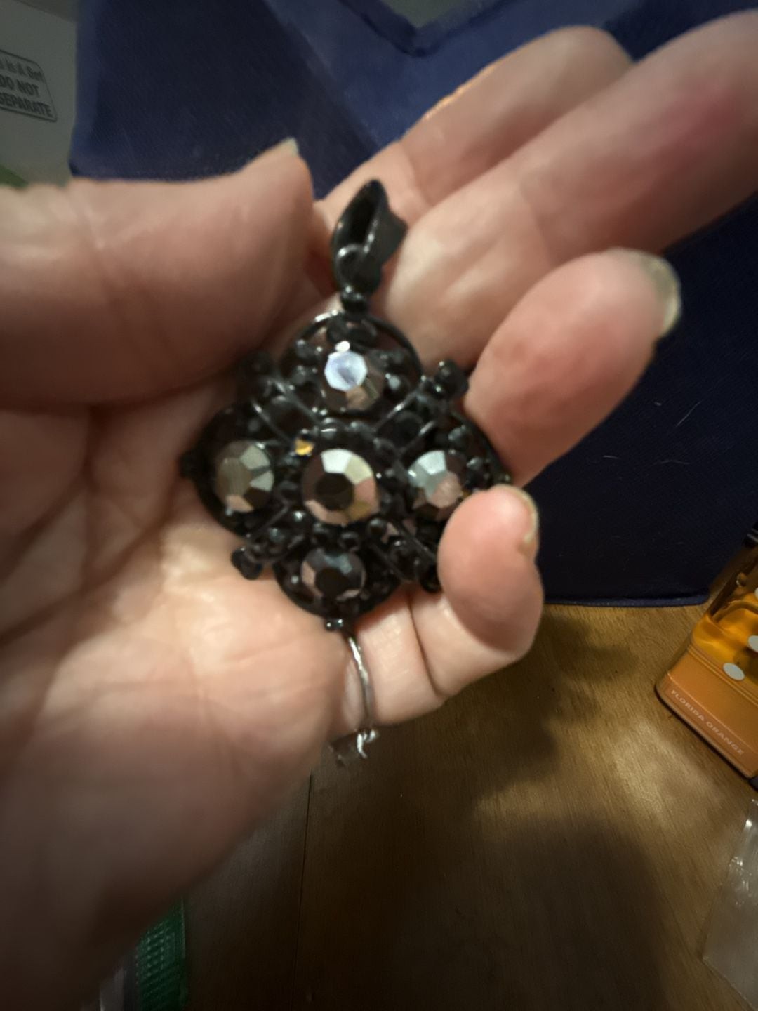 White House Black Market Rhinestone Pendant Double…