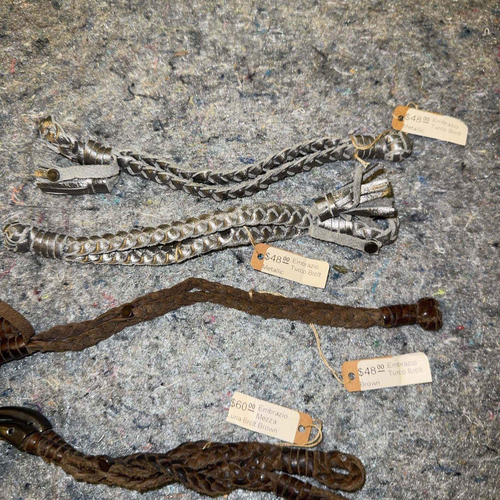 Embrazo Leather Bracelets Lot 6 Metal Cord Hook Multicolor