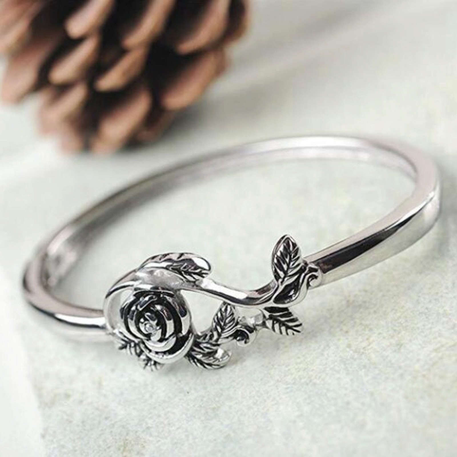 Flower Gorgeous 925 Silver Rings for Women Jewelry Party Rings Size 6-10 #4