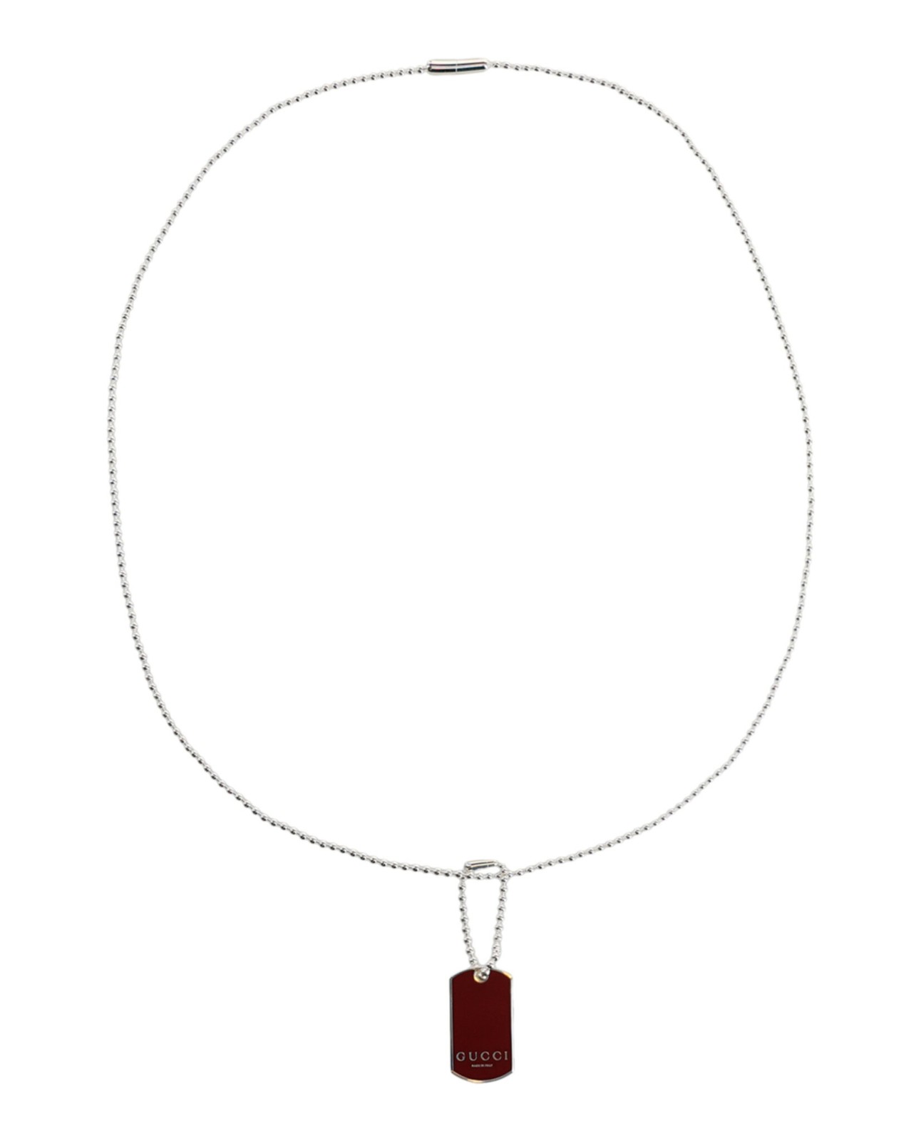 Gucci Unisex-Adult Trademark Enamel Dog Tag Necklace