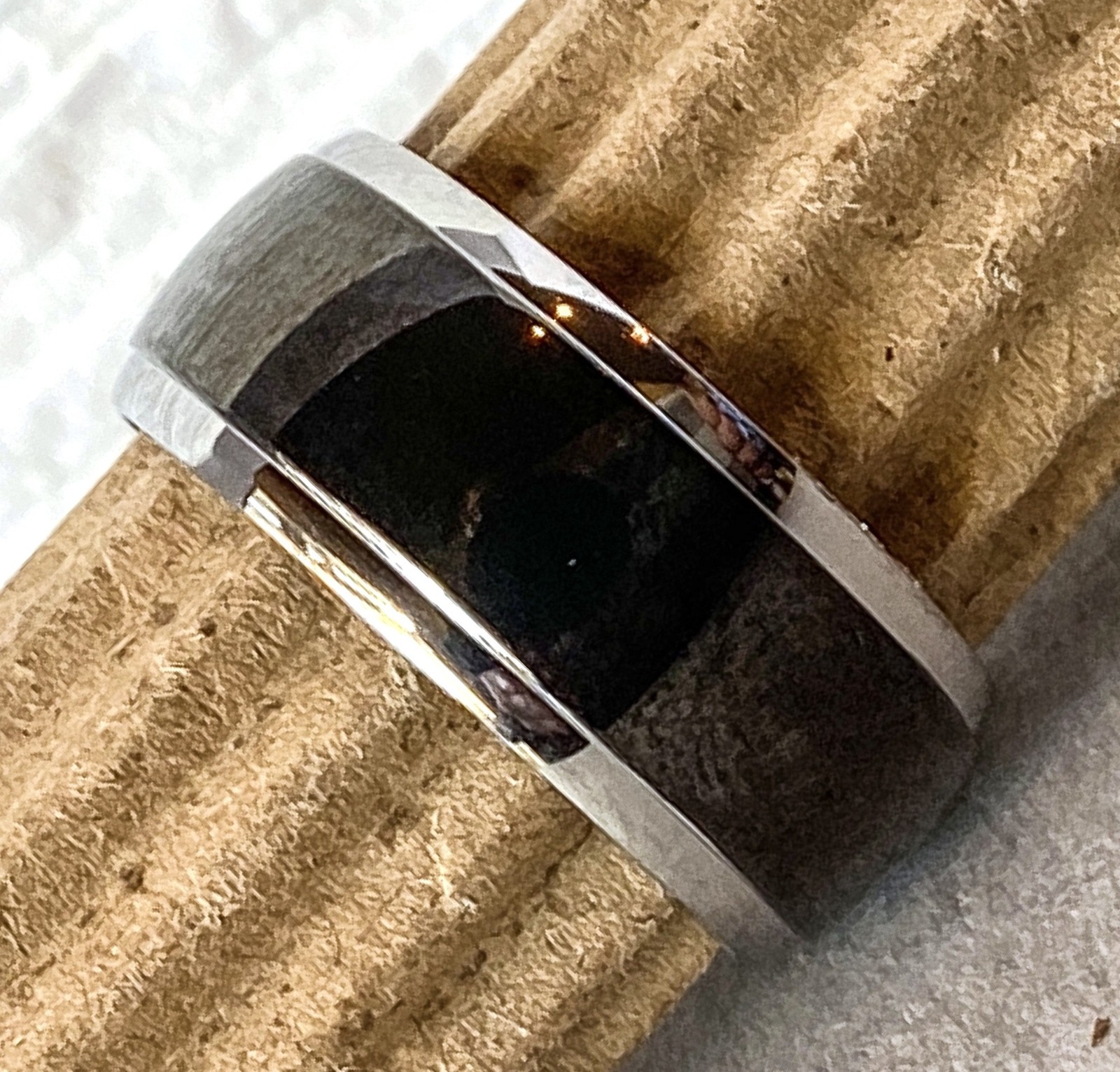 Solid Titanium Black IP Center Dome Ring Band Size 5,6,7,8,9,10,11,12,13 (f144)