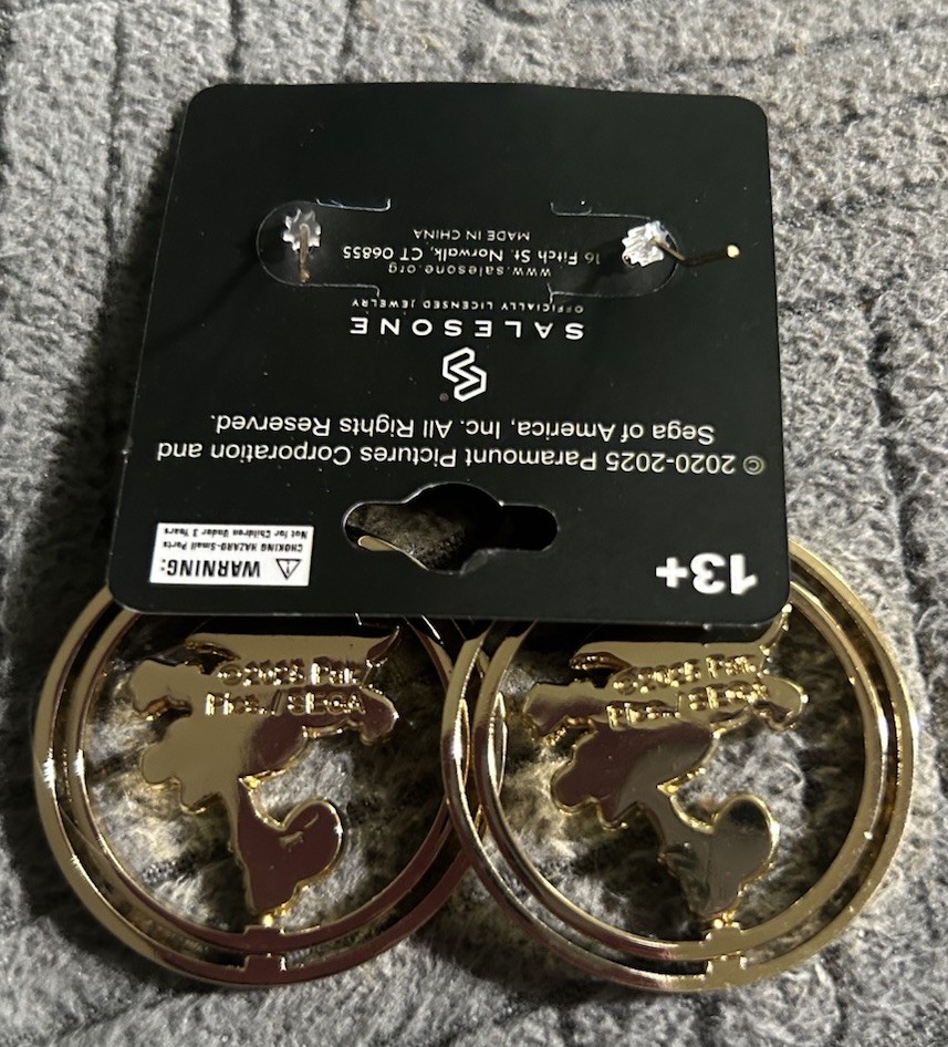 Sonic The Hedgehog Ring Drop Earrings