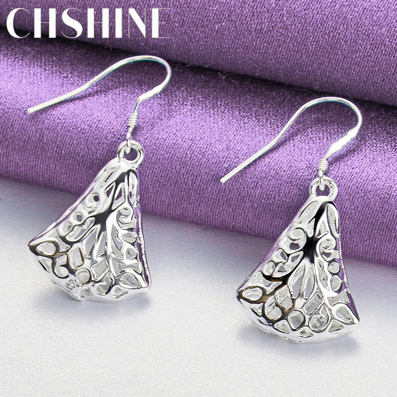 CHSHINE 925 Sterling Silver Fan Geometric Earrings Fashion Charm Jewelry Eardrop