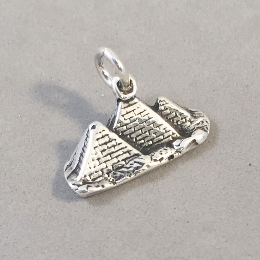 .925 Sterling Silver 3-D PYRAMIDS OF GIZA CHARM Pendant Egypt NEW 925 TZ14