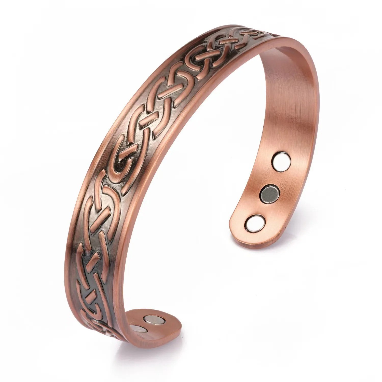 Retro Water Ripple Magnetic Bracelet Adjustable Antique Copper Tone Fashion Band