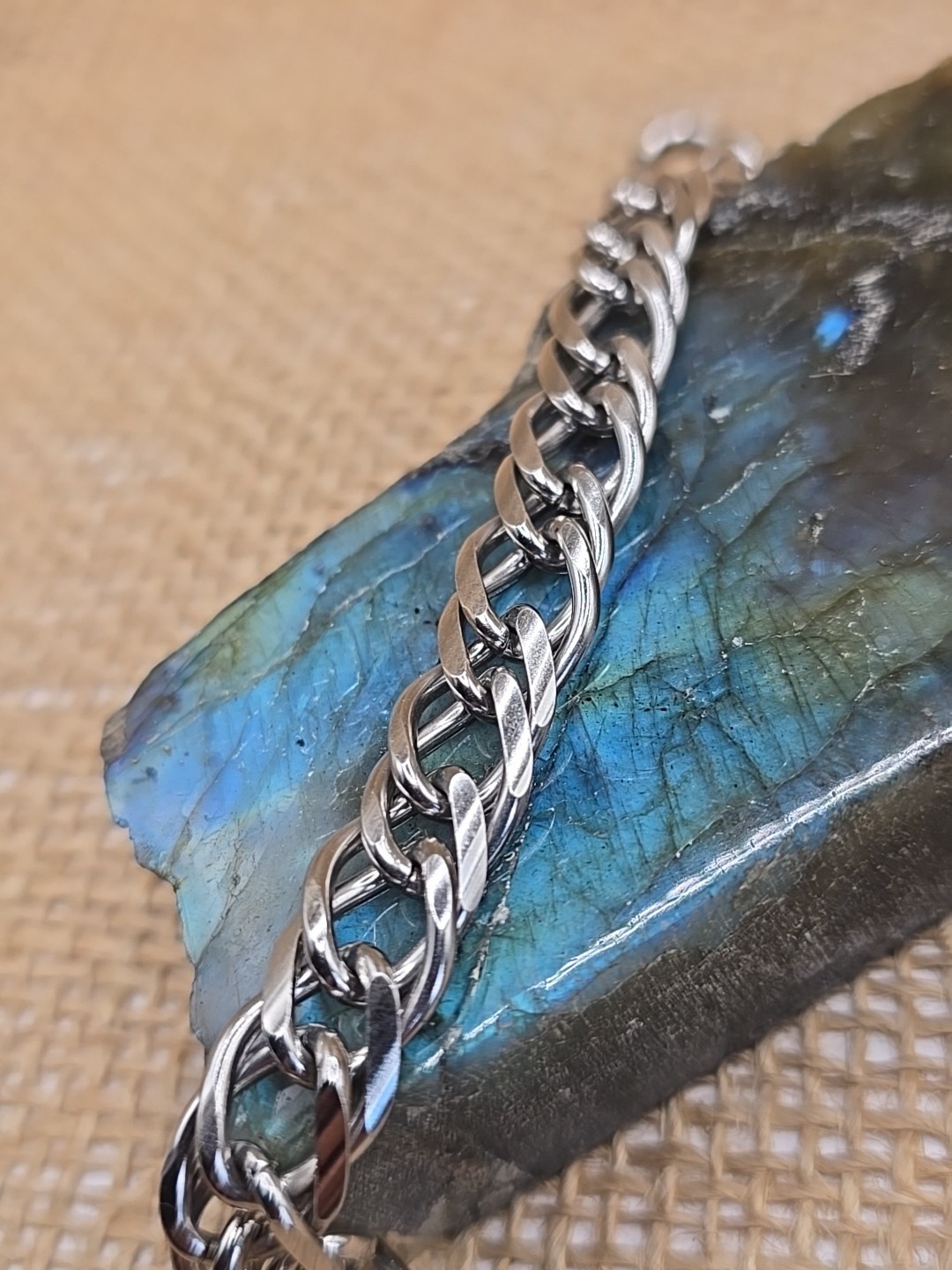 Steel Double Link Chain Bracelet 9MM Germany 7″ Bracelet For Charms NEW