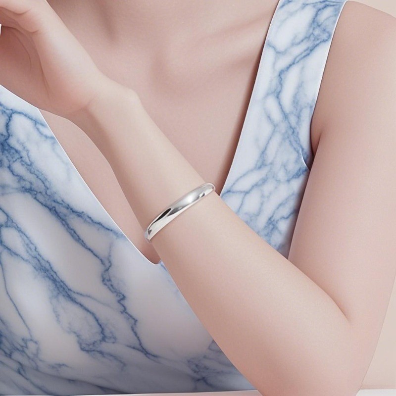 Women’s Adjustable Bracelet Fashion Open Cuff Bangle Silvery Copper Jewelry