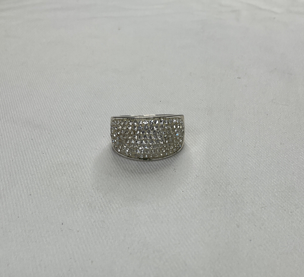 Eternal Treasures Silver Plated Brass Crystal Women’s Size 8 Ring *Look @ Photo*