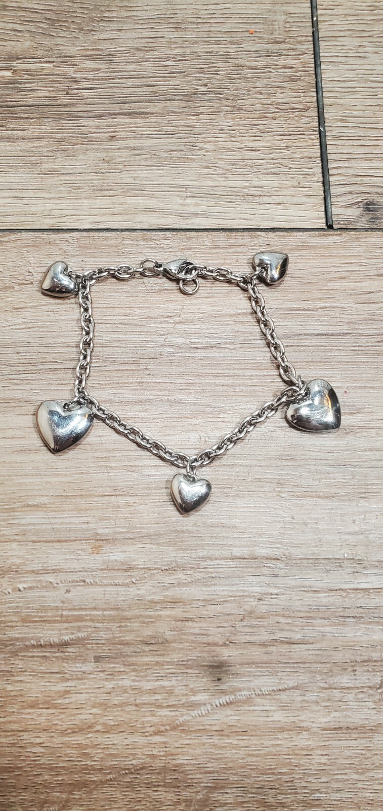 Chisel Stainless Steel Polished Heart Bracelet