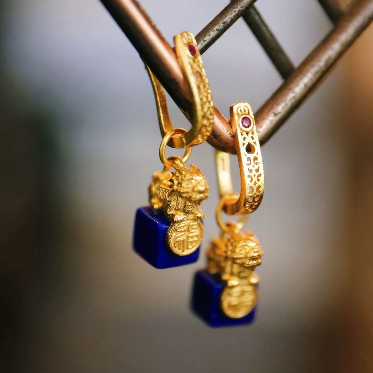 Lucky Pixiu Earrings Elegant New Chinese Style Vintage Style Jewelry