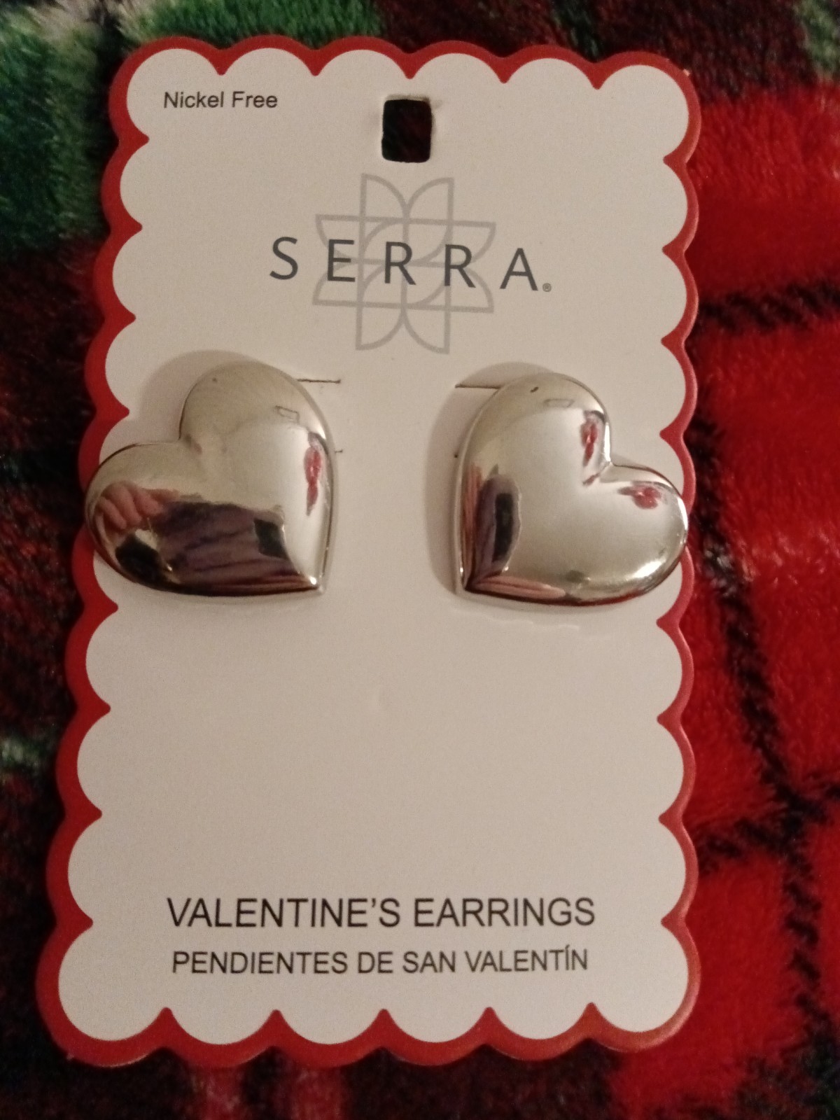 ❤️‍🔥 Silver Solid Color Reflective Image Heart Earrings ❤️