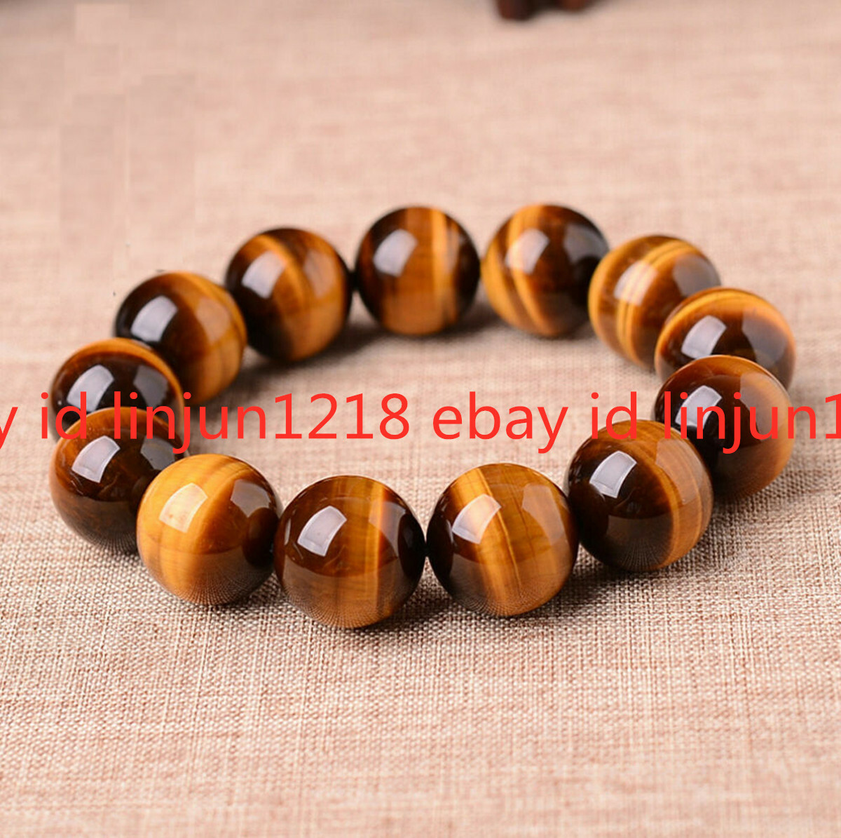 Natural 6mm 8mm 10mm 12mm 14mm Yellow AAA+++ Tiger’s Eye Gems Bead Braclet 7.5”