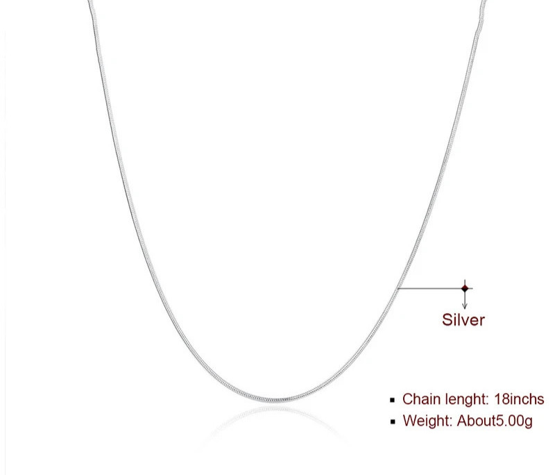 5/10pcs Wholesale 925 Sterling Solid Silver 1mm Snake Chain Necklace For Women
