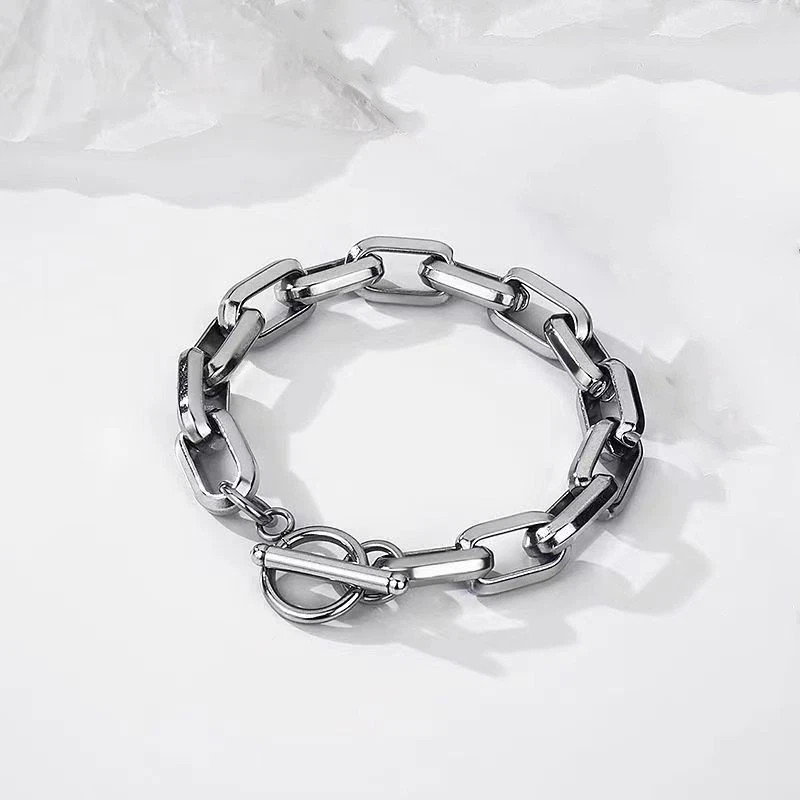 Titanium Stainless Steel Men’s Cuban Bracelet Jewelry for Daily and Formal Wear