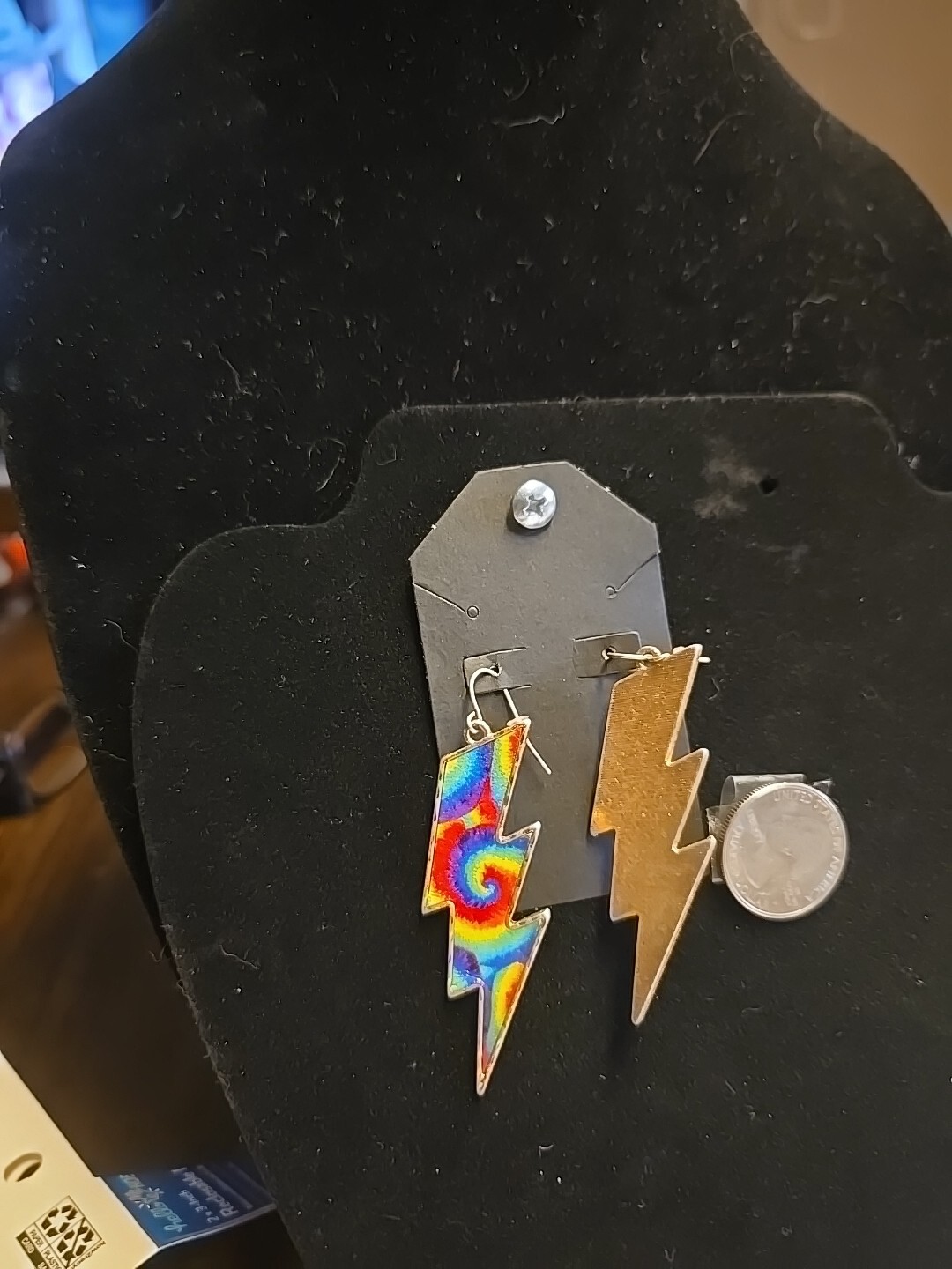 Tie Dye Lighting Bolts Earings