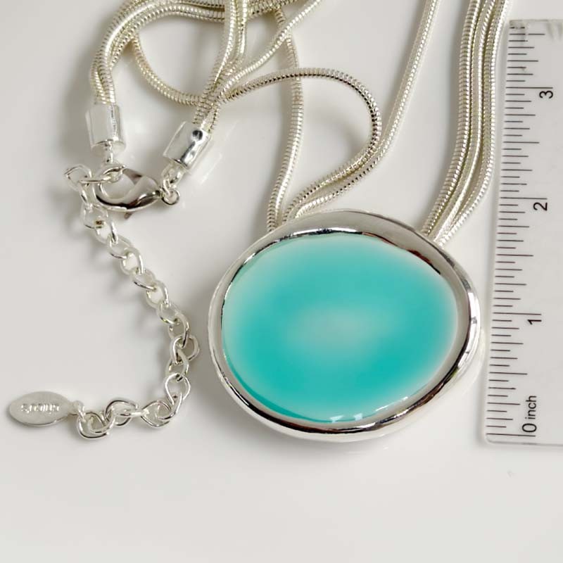 New 16″ Chicos Statement Oval Pendant Necklace Chic Women Party Vacation Jewelry