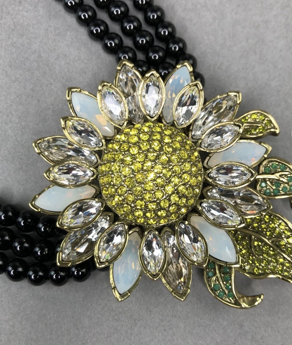 Rare HEIDI DAUS signed statement collar necklace – Sunflower 🌻