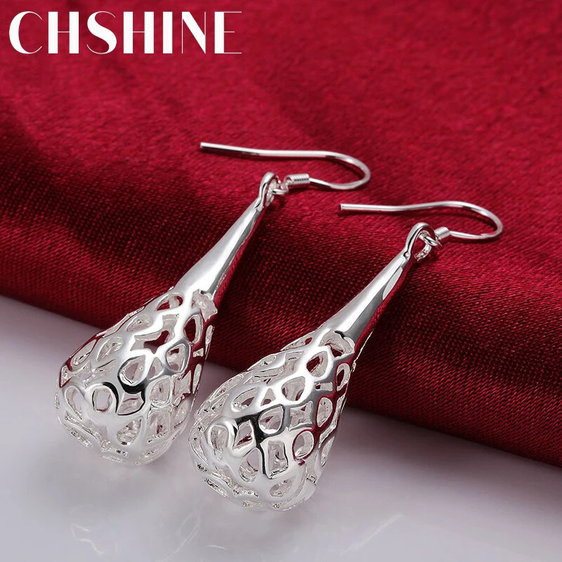 CHSHINE 925 Sterling Silver Earrings Jewelry All-match Trend Hollow water drop