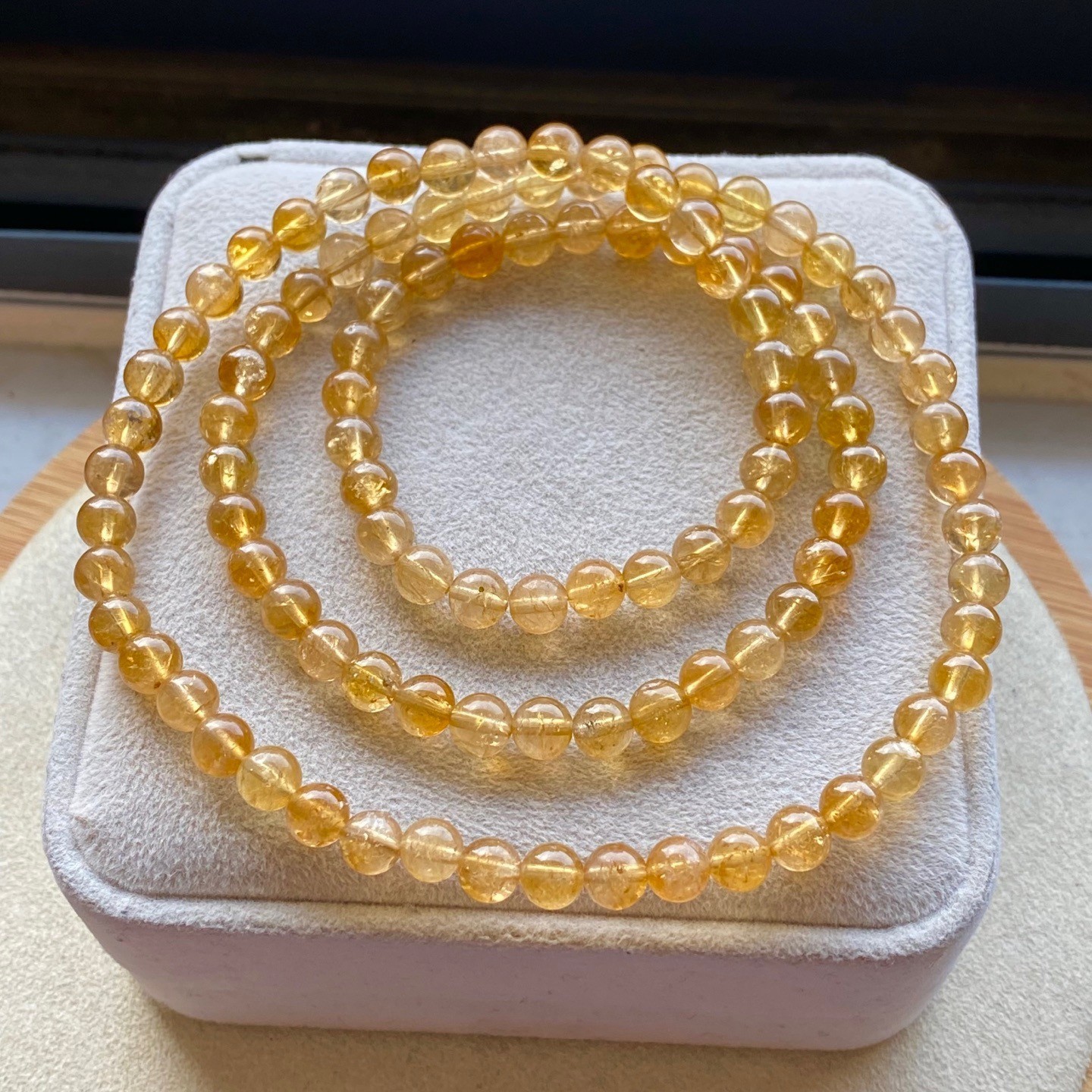 5.8mm Natural Yellow Tourmaline Crystal Quartz Beads Bracelet AAAA
