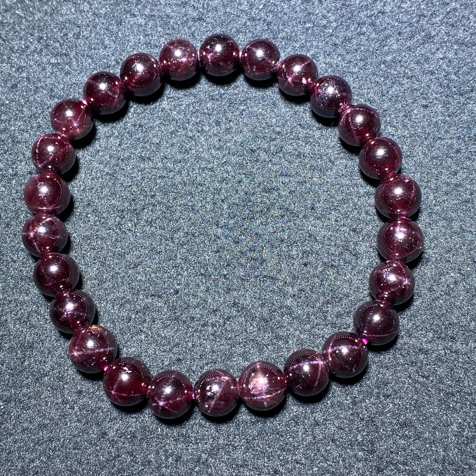 7.8mm Natural Red Starlight Garnet Crystal Beads Bracelet AAAA C1491