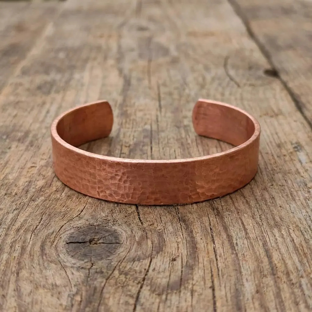Artisan Hand-Forged Copper Hand-Hammered Rustic Cuff – Handmade Boho Gift