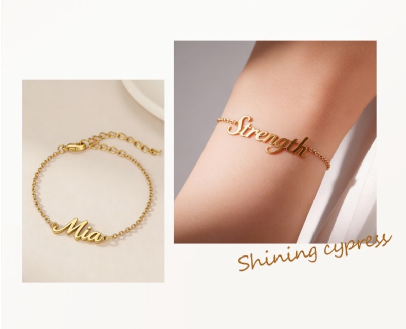 Handmade Custom Name Bracelet, Adjustable Personalized Stainless Steel Gift