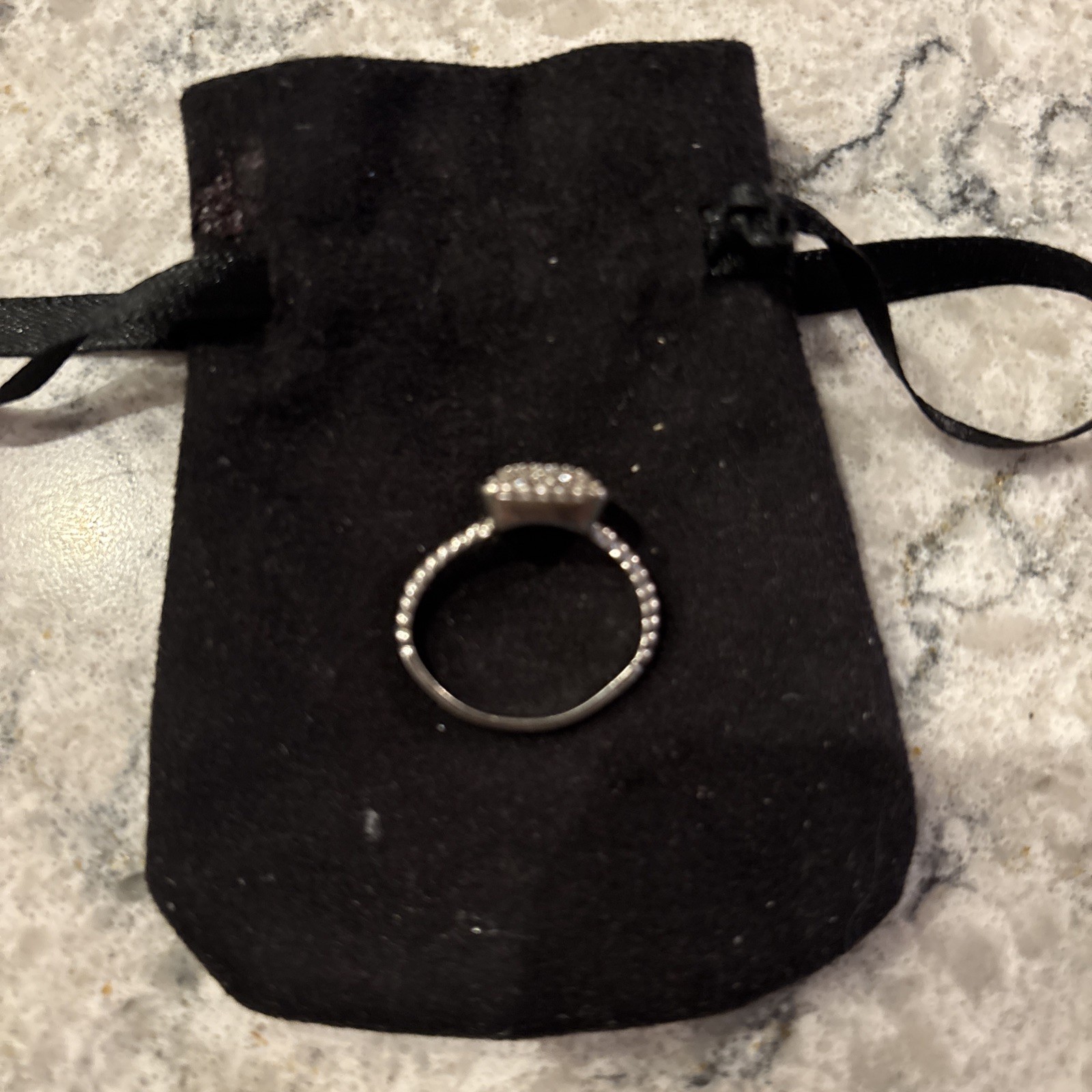 925 Sterling Silver 0.45 Carat CZ Square Twist Rope Ring Size 5-9