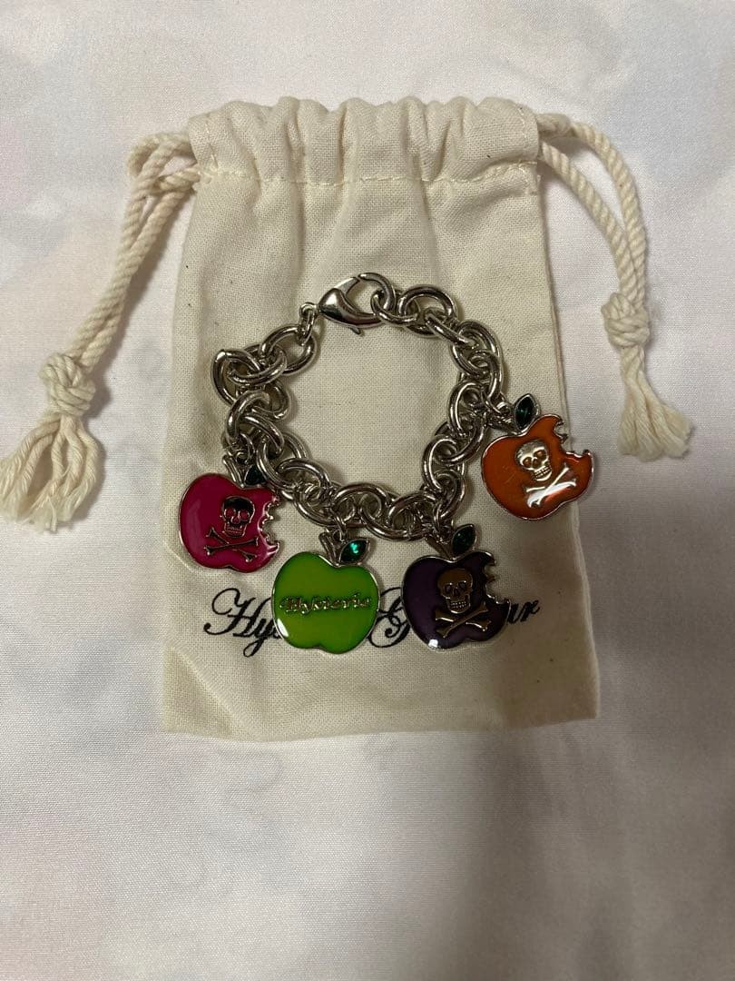 Hysteric Glamour Skull Apple Charm Bracelet USED