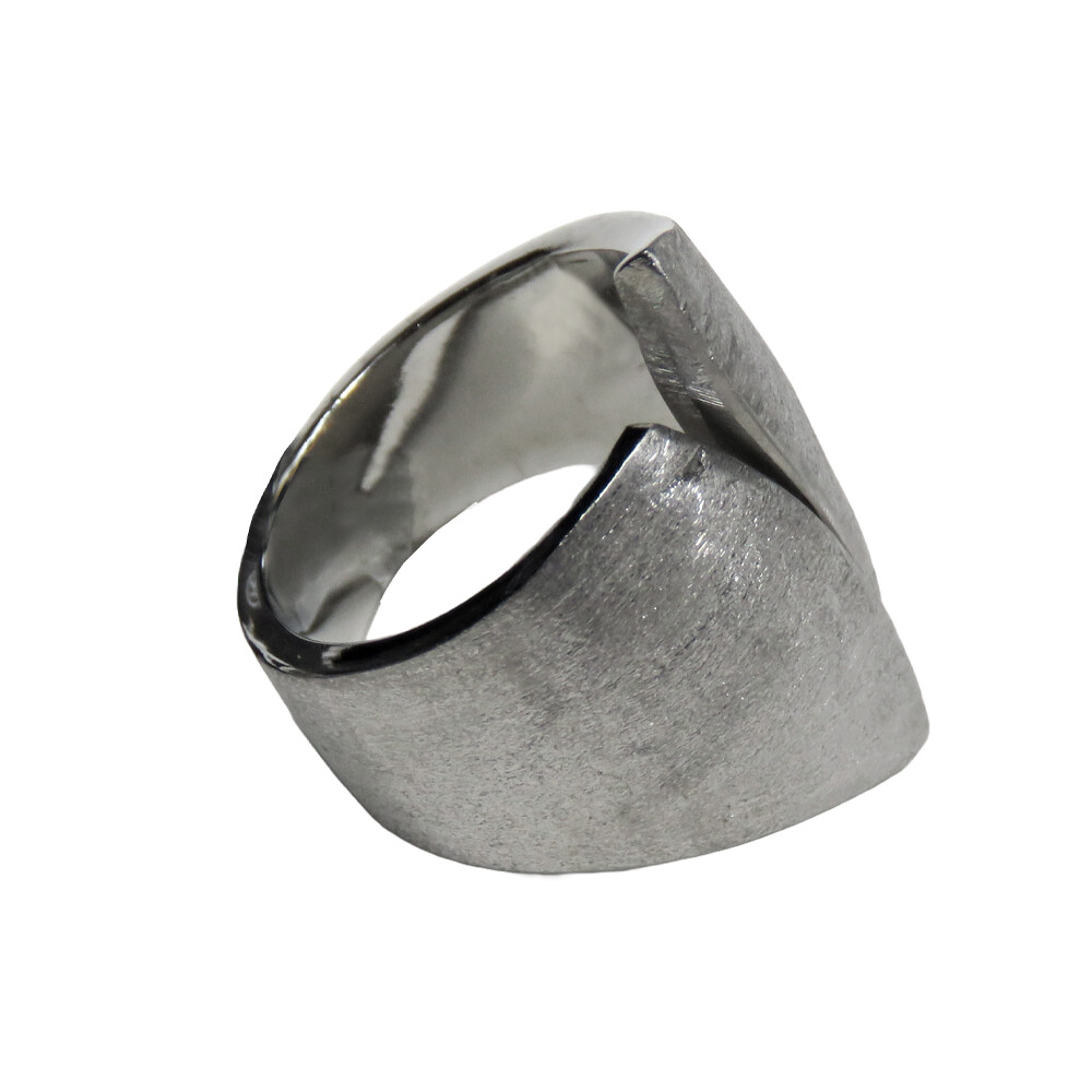 Women’s Satin Stainless Steel Split Front Ring, Size 5