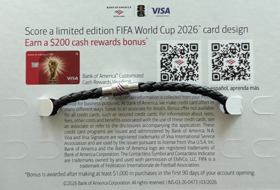 FIFA World Cup 26 Bank of America RARE ARGENTINA braided Charm Bracelet