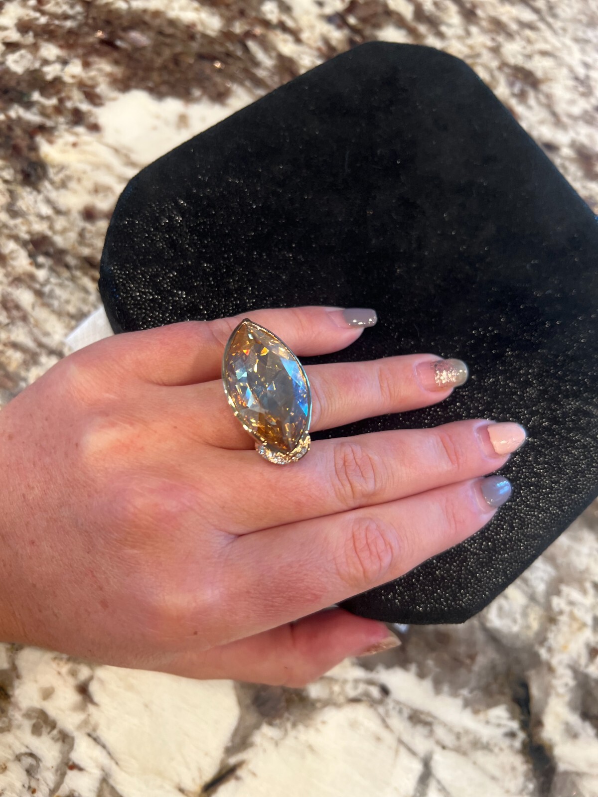 Swarovski Ring By Michelle Monroe Marquee shape ALL SIZES AVAILABLE
