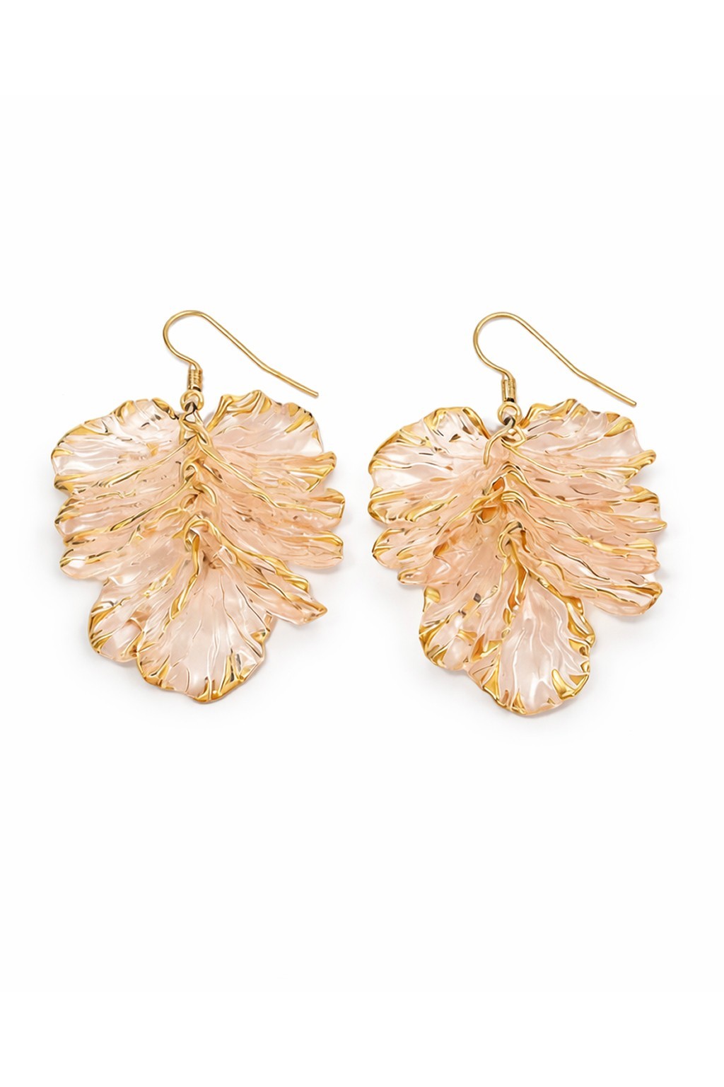 Leaf Dangle Earrings Women, Golden-Tone Botanical Earrings, Nature Jewelry, Gift