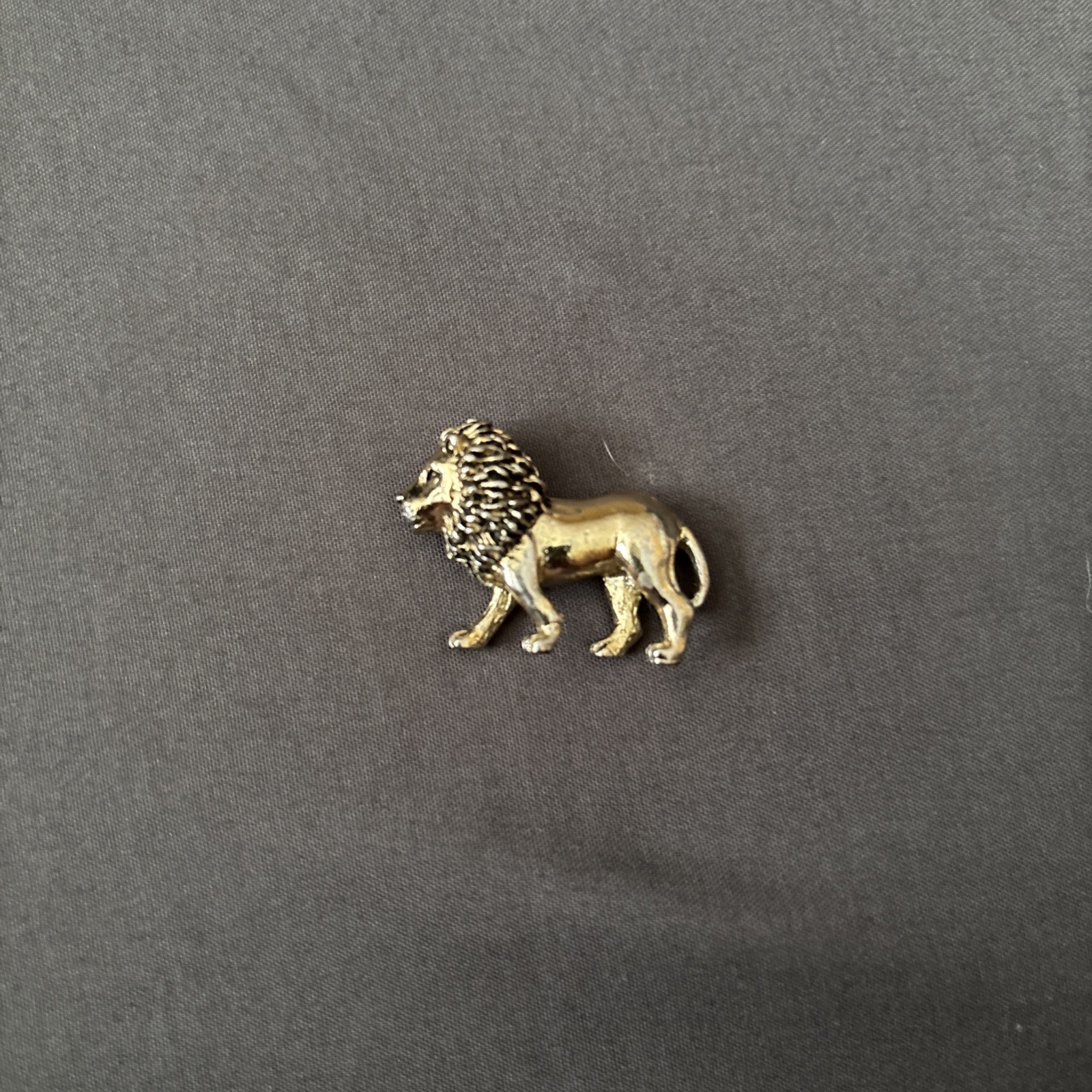 Brass Lion With Gold Tone Perfect For A Chain That Can Go Through Its Tail