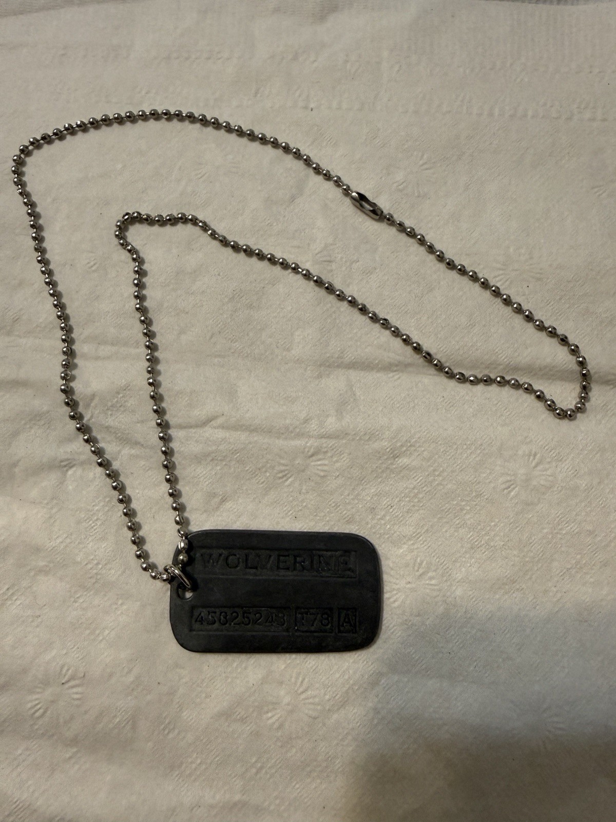 Marvel X-Men Wolverine Dog Tags – 18” Metal Chain, New Condition