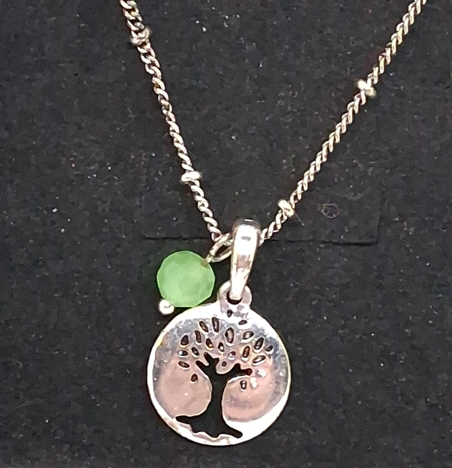 Silver Tone 18 Inch Chain with Small tree of Life Cut out Medallion Pendant