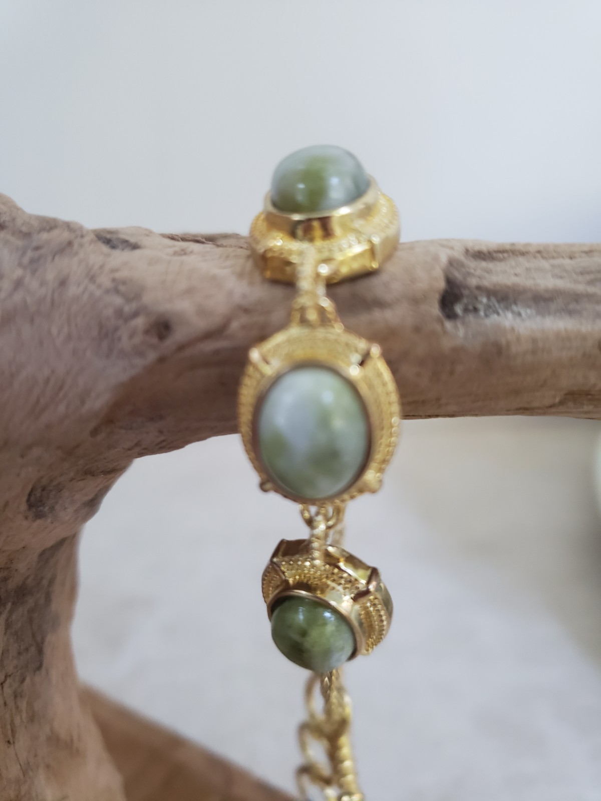 Natural Irish Marble, Adjustable Bracelet size 15cm/ 6″ to 20cm/ 7.5″- New.
