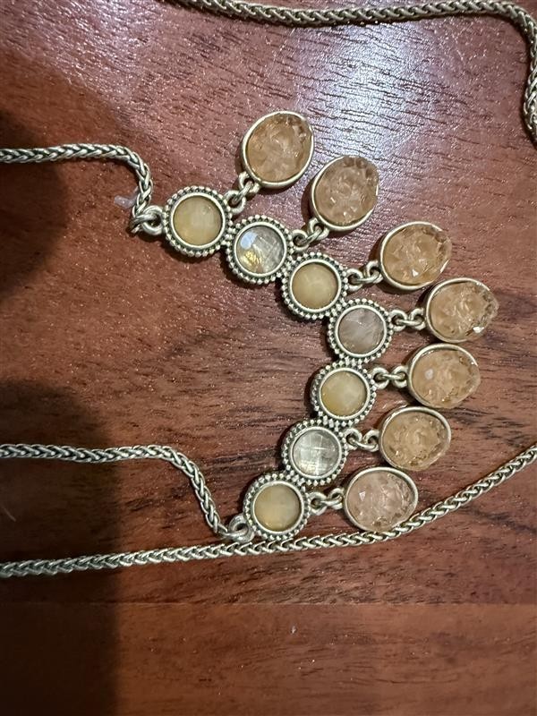 Gold Tone Statement Necklace Coin Disc Dangle Lariat Y Drop Boho Fashion Jewelry