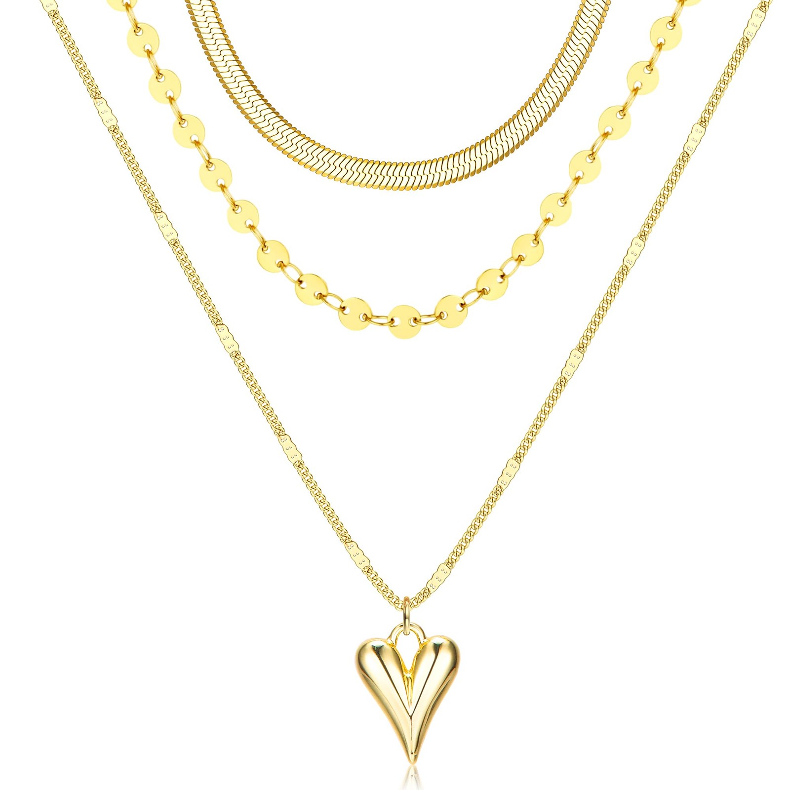 Dochais Layered Gold Chain Necklaces for Women Dainty Choker Charm Necklace S…