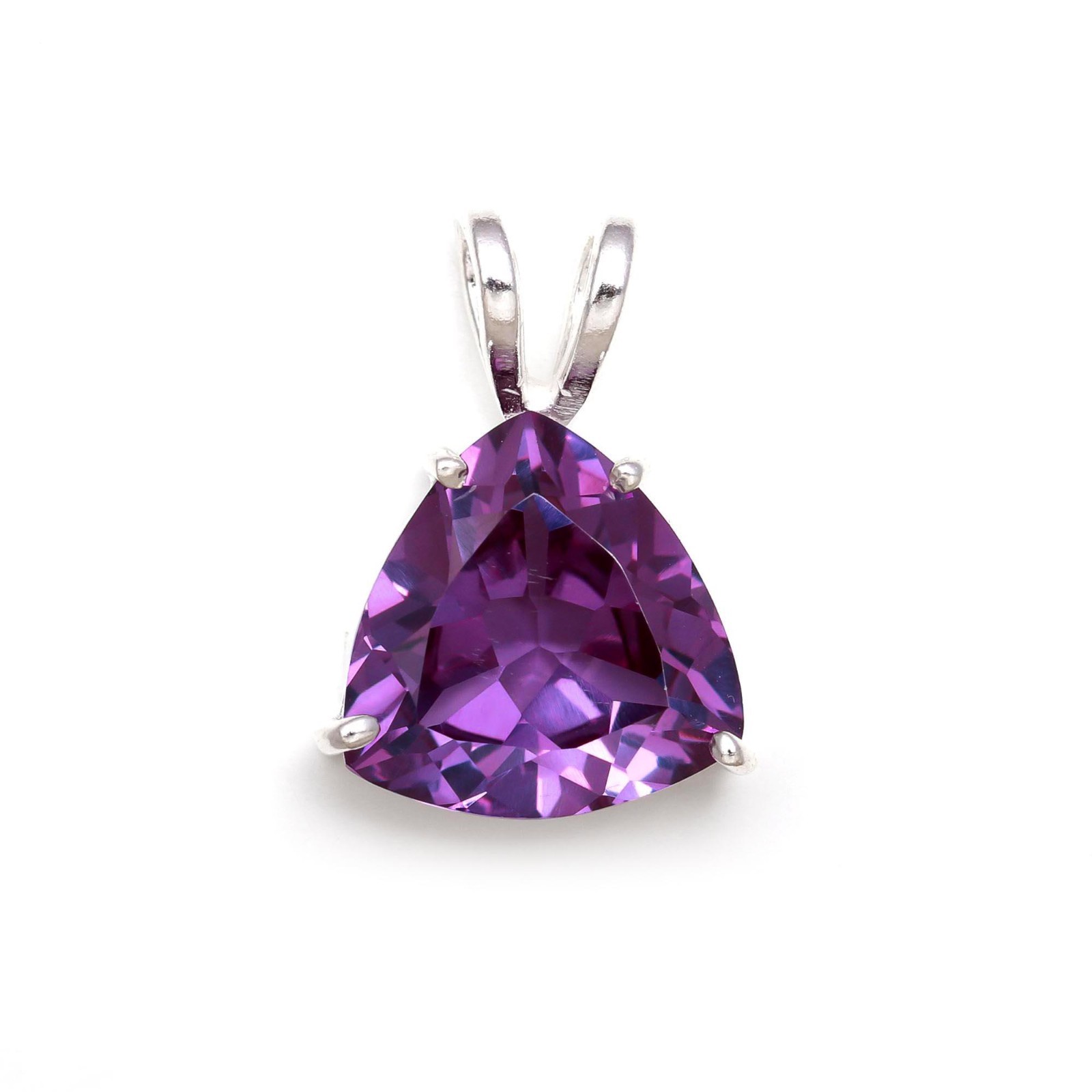 Color Changing Alexandrite Trillion Pendant 925 Sterling Silver Jewelry For Her