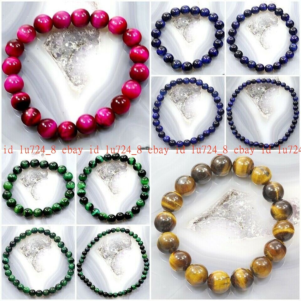 Handmade Tiger Eye Beaded Bracelet 7.5″ Healing Balance Chakra Bracelet Stretch